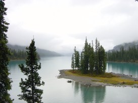 Spirit Island im Maligne Lake