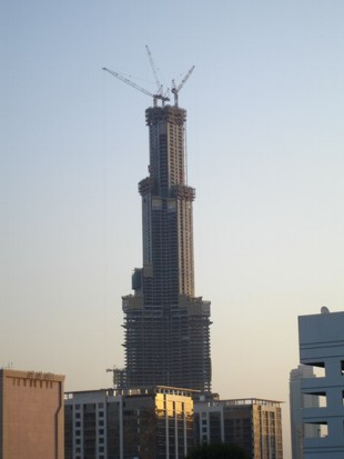 Die Baustelle des Burj Dubai
